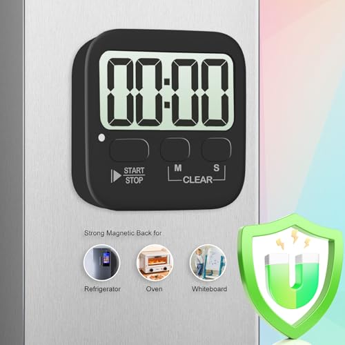 Antonki 2 Pack Digital Timer for Kids, Magnetic Countdown Kitchen Timers for Cooking, Egg, Classroom, Teacher, Exercise, Study, Oven - Battery Included - Image 4