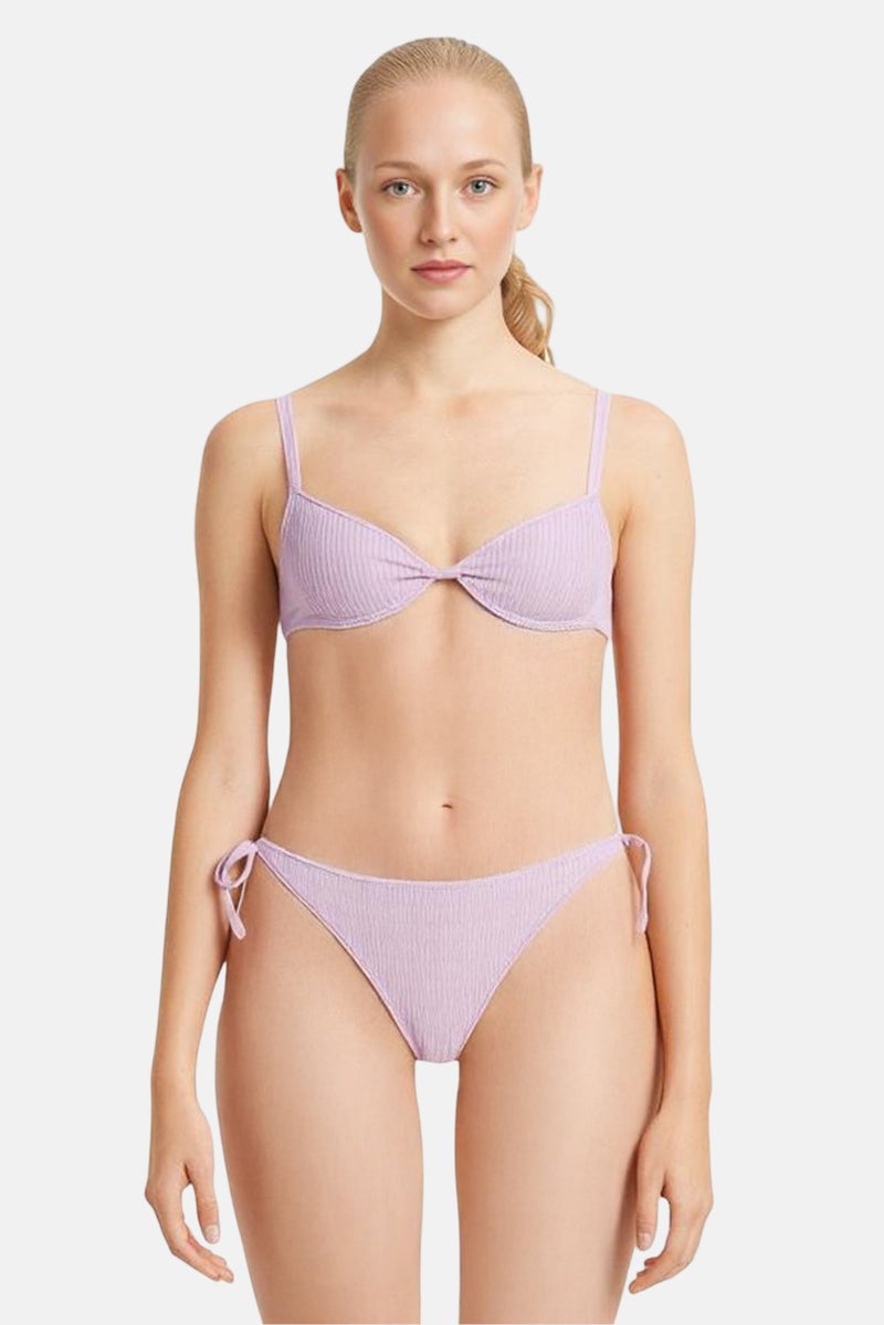 Lefties Women Textured Non Padded  Bikini Bottom, Pink - Image 1