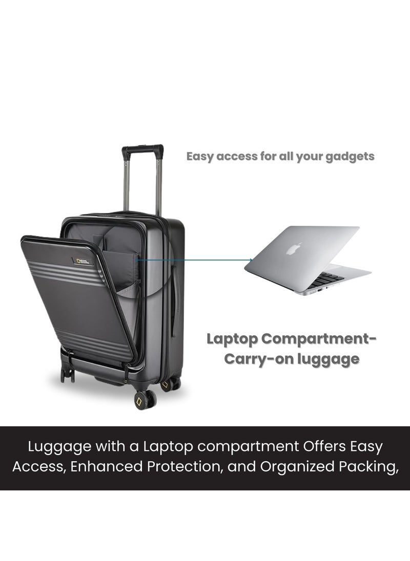 NATIONAL GEOGRAPHIC National Geographic Lodge Check-In Large Travel Suitcase, 100% PC Durable Lightweight Hard Shell Expandable Luggage, 4 Double Wheel, TSA Lock Trolley Bag Black (71 cm/24 Inch).  - Image 2