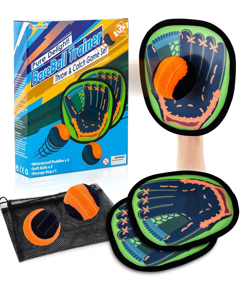 Aywewii Toss and Catch Ball Game Baseball Glove Style Toddler Activity Toys for Boys Girls 3 4 5 68 Year Old Birthday Gifts Easter Basket Stuffers Kids Outdoor Indoor Games for Beach Yard Lawn - Image 3