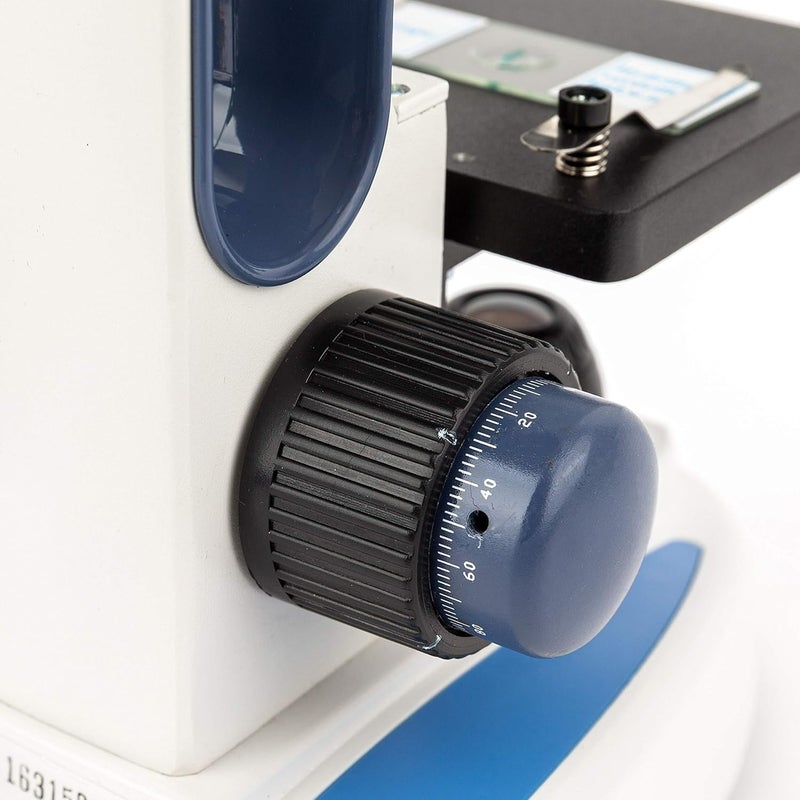 AmScope AmScope M158C2LE2 Compound Monocular Microscope WF10x and WF25x Eyepieces 40x1000x Magnification Upper and Lower LED Illumination Brightfield SingleLens Condenser Coaxial Coarse and Fine Focus Plain Stage 110V Includes 2MP Camera and Software  - Image 4