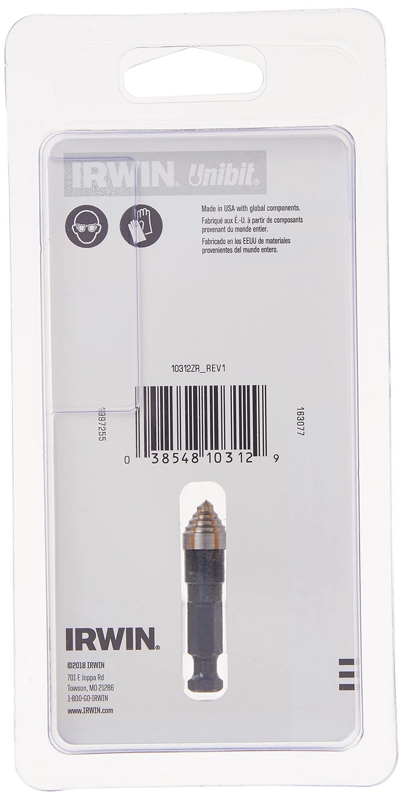 Irwin Tools - 10312ZR Unibit #12 3/8-Inch Step-Drill Bit, 1/4-Inch Shank (10312) Black - Image 5