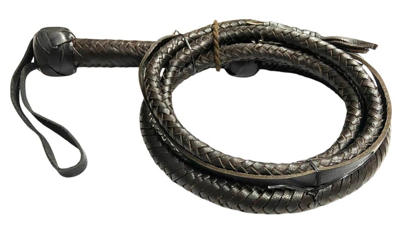 PETS TRIANGLE Leather Bull Whip, 16 Plait,10 Feet, Brown, Smooth Touch for Field Stunts - Image 3