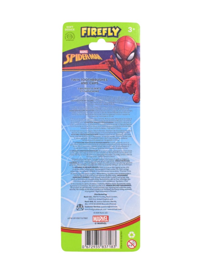 Firefly Spiderman 2 T.Brushes and 2 Caps Twin Pack - Image 3