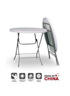 SunBoat Commerce 5-Piece Folding dining furniture set [Outdoor & Indoor] 80cm table with four Off-white chairs  - Image 3