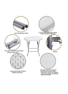 SunBoat Commerce 5-Piece Folding dining furniture set [Outdoor & Indoor] 80cm table with four Off-white chairs  - Image 4