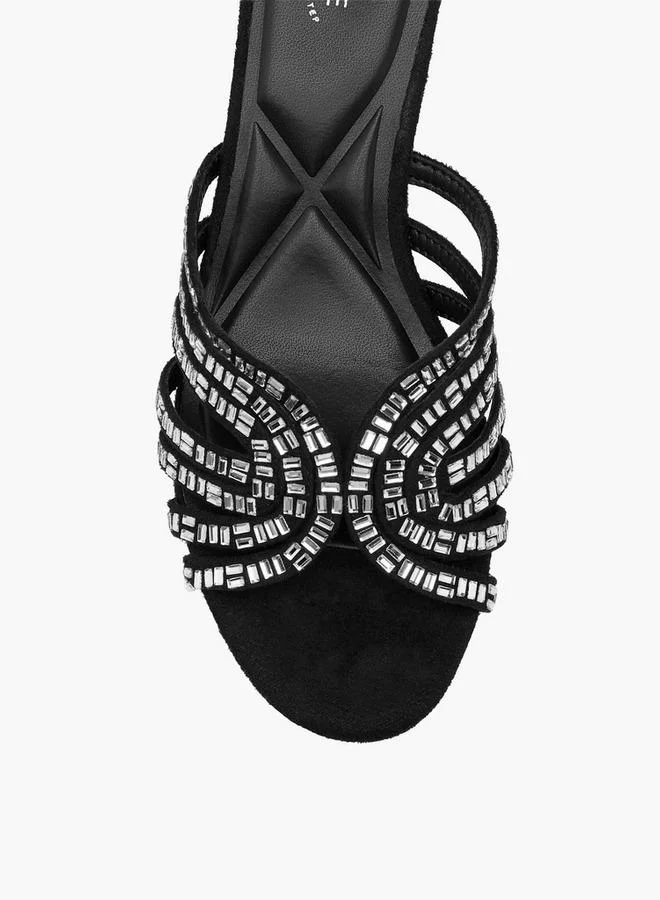 Celeste BLACK Women Embellished Block Heel Sandals for Women | Best Price UAE