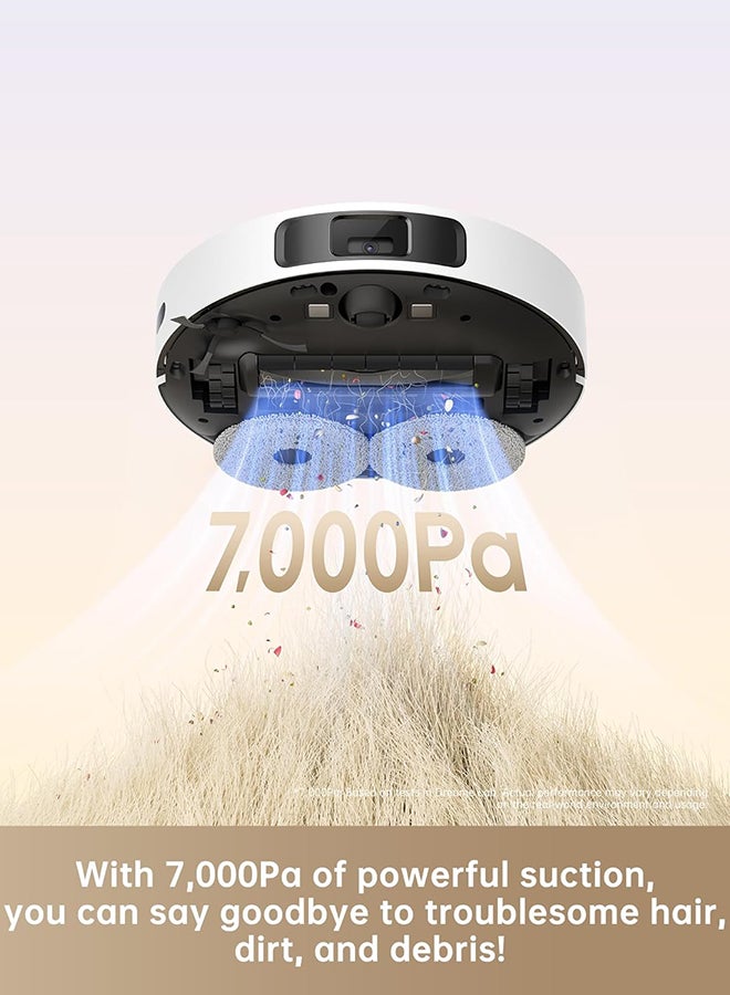 Dreame L10s Plus Robot Vacuum Cleaner, 7000 Pa, Vacuum Robot with Dust Collection Up to 90 days, DuoScrub™ Mopping System, Automatic Mop Lifting, Ultrasonic Carpet Detection, Dreame 40 W L10S PLUS White - Image 3