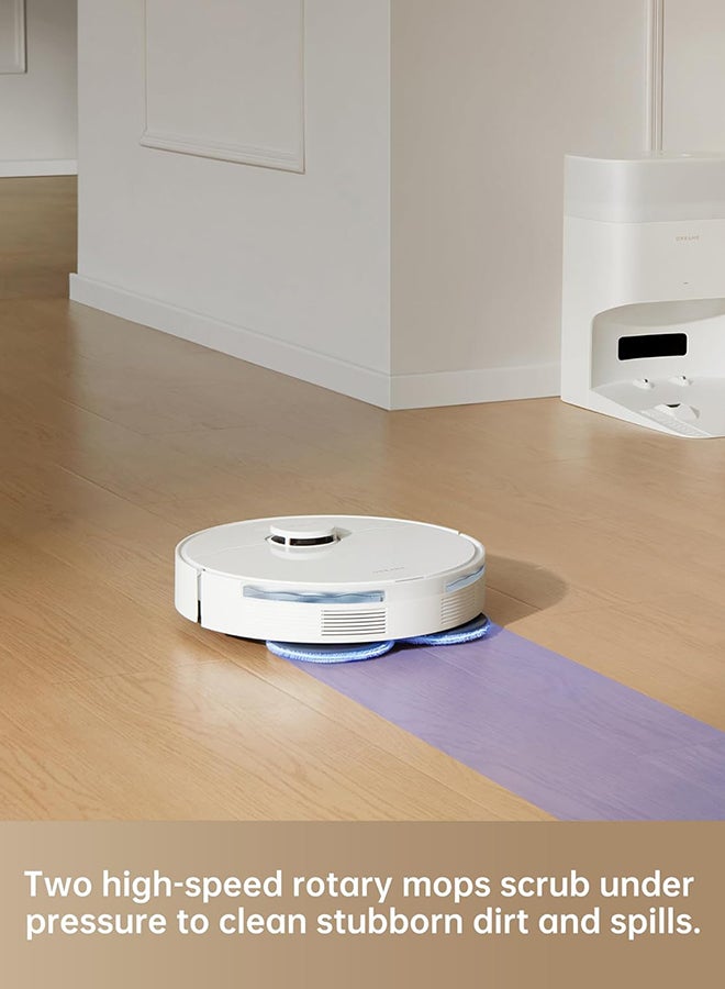 Dreame L10s Plus Robot Vacuum Cleaner, 7000 Pa, Vacuum Robot with Dust Collection Up to 90 days, DuoScrub™ Mopping System, Automatic Mop Lifting, Ultrasonic Carpet Detection, Dreame 40 W L10S PLUS White - Image 4