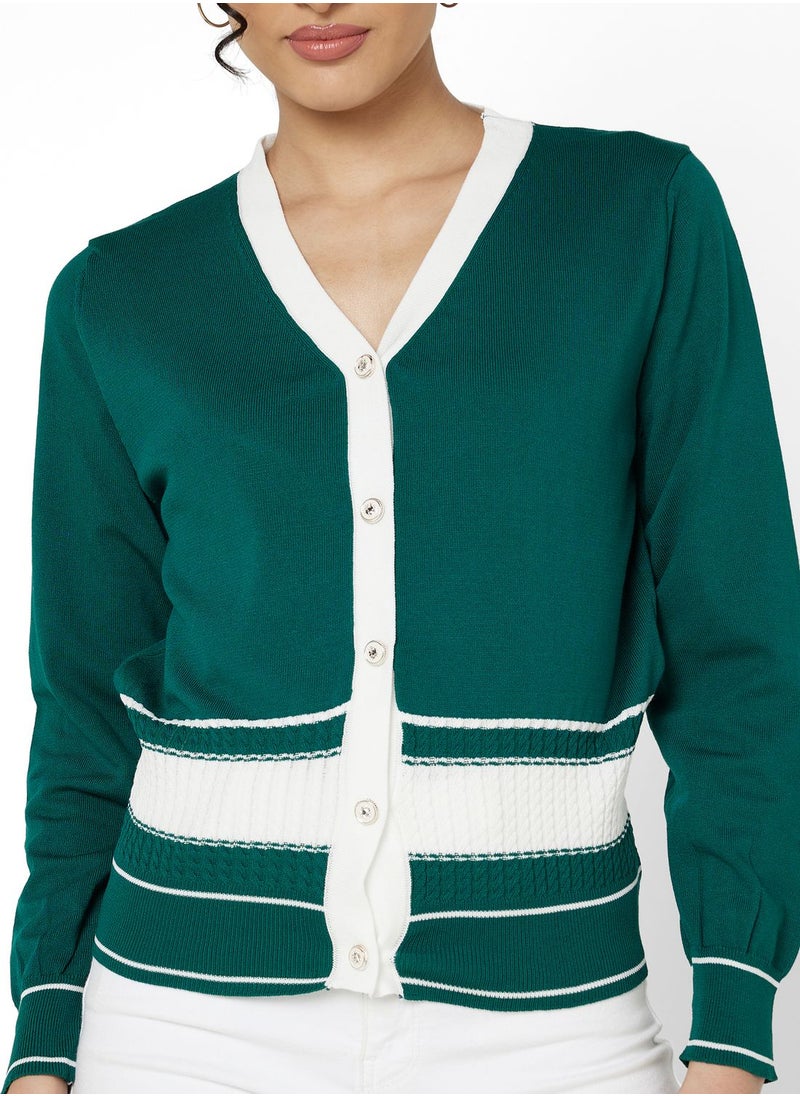 ELLA - Ribbed Front Tie Sweater - Image 1