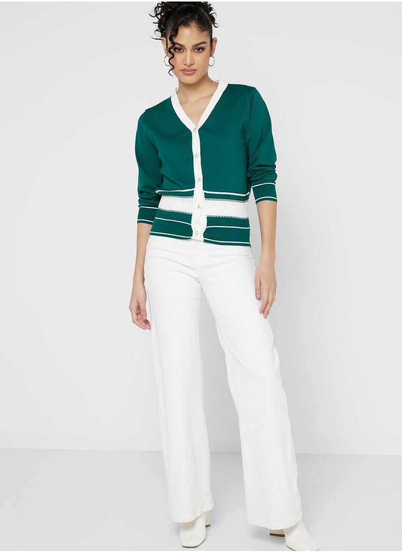 ELLA - Ribbed Front Tie Sweater - Image 1