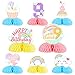 Fangleland 8Pcs Cloud 9th Birthday Table Decorations for Girls Rainbow Happy Birthday Honeycomb Centerpieces for 9 Year Old Party Colorful Cloud 9 3D Table Toppers - Image 2