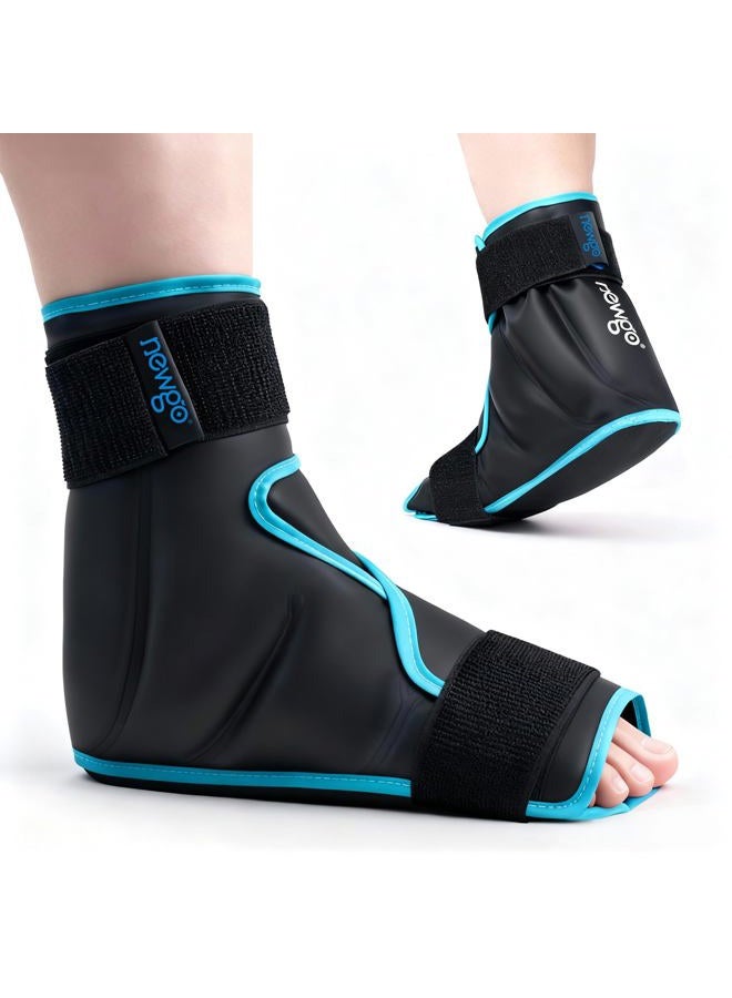 NEWGO Ice Pack Foot Ankle Ice Pack Wrap for Plantar Fasciitis, Foot Surgery Recovery, Hot Cold Therapy Ice Boot for Bunions, Ankle Injury, Swelling, Burning Feet - Black - Image 1