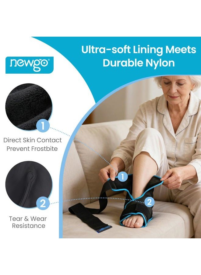 NEWGO Ice Pack Foot Ankle Ice Pack Wrap for Plantar Fasciitis, Foot Surgery Recovery, Hot Cold Therapy Ice Boot for Bunions, Ankle Injury, Swelling, Burning Feet - Black - Image 4