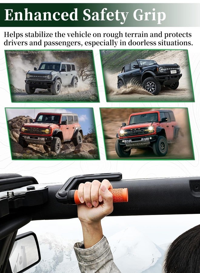 JROAD Bronco Aluminum Grab Handles Roll Bar Non-Slip Grip HandlesCompatible with Ford Bronco 2021-2025 Front or Rear Seat 2/4 Door Soft/Hard Top,Bronco Raptor Interior Accessories （2PCS/Orange） - Image 5