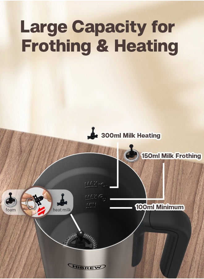 HiBREW HiBREW 4 in 1 Portable Electric 450W Silver Milk Frother Frothing Foamer Fully automatic Milk Warmer Cold/Hot Latte Cappuccino Chocolate Protein powder M3A  - Image 3