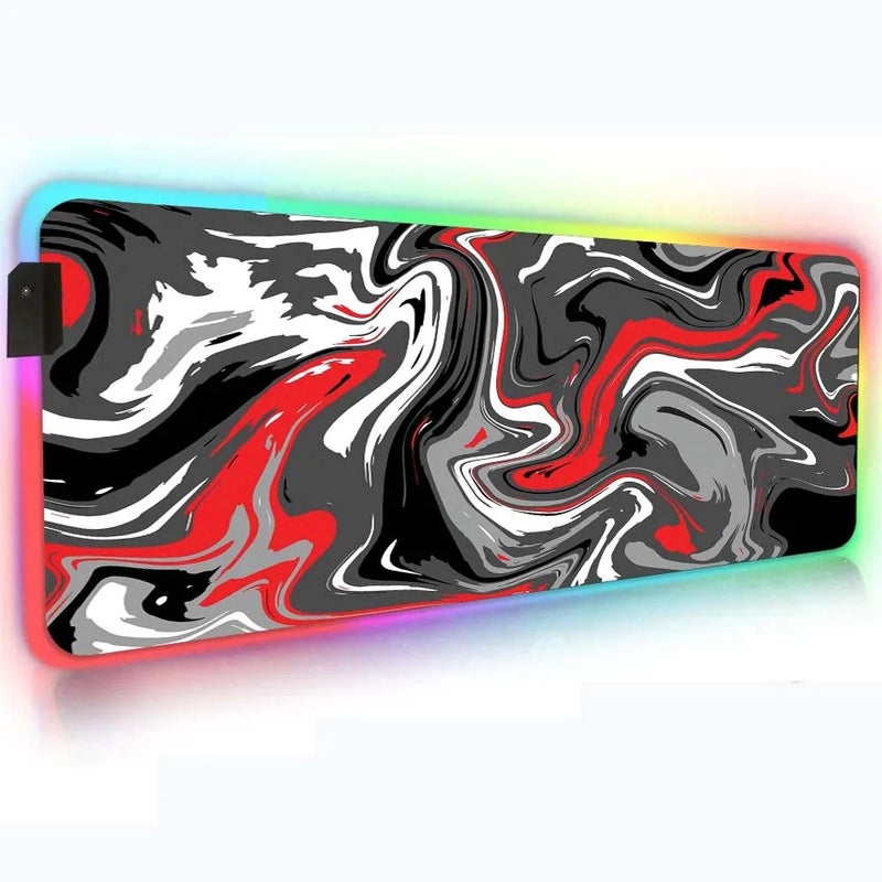 Y&D RGB LED Large Gaming Mouse Pad Desk Mat - Extended Keyboard Mousepad with Logo Illumination - Desk Pads for Gamers - Image 2