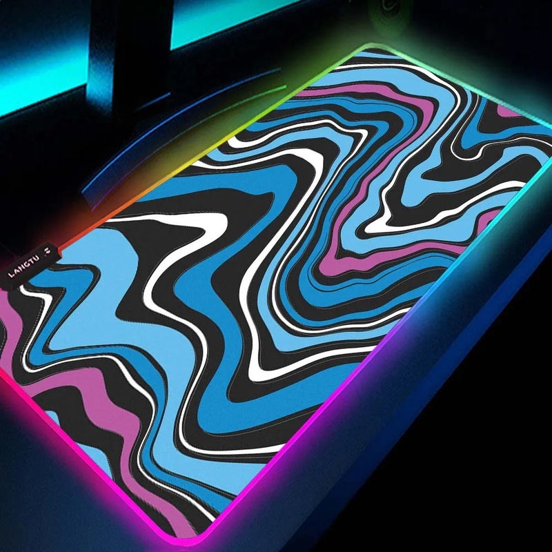 Y&D RGB LED Large Gaming Mouse Pad Desk Mat - Extended Keyboard Mousepad with Logo Illumination - Desk Pads for Gamers - Image 3