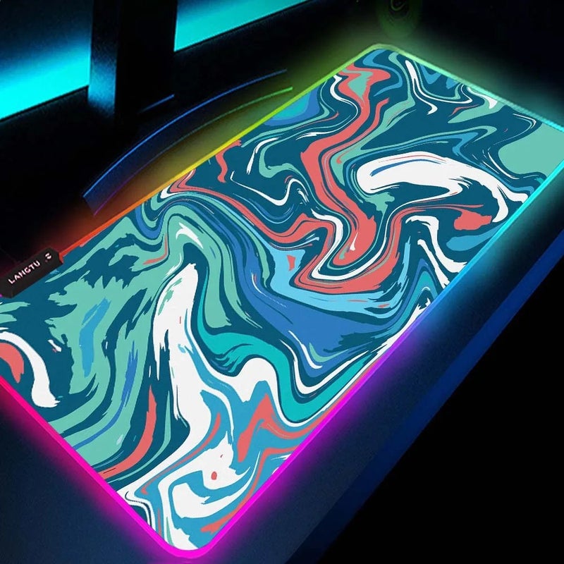 Y&D RGB LED Large Gaming Mouse Pad Desk Mat - Extended Keyboard Mousepad with Logo Illumination - Desk Pads for Gamers - Image 4