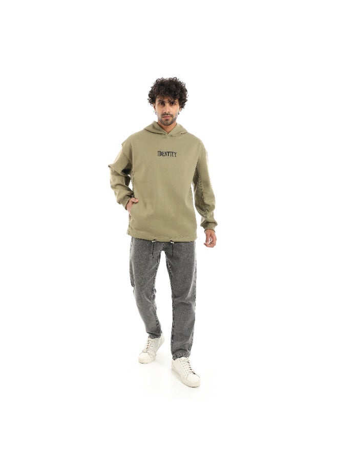 سيزار هودي رجالي اوفر سايز مزود بغطاء للرأس وطيباعة من الجانب - Image 3