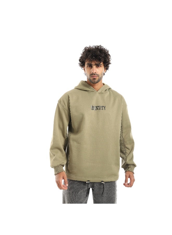 سيزار هودي رجالي اوفر سايز مزود بغطاء للرأس وطيباعة من الجانب - Image 1