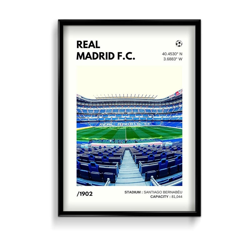 REAL MADRID F.C. Poster For Aesthetic Wall Decoration | Football Club Wall Poster (13 x 19 Inch Unframed) 300 GSM Mate Finish Board Paper With Peal & Stick Tape 