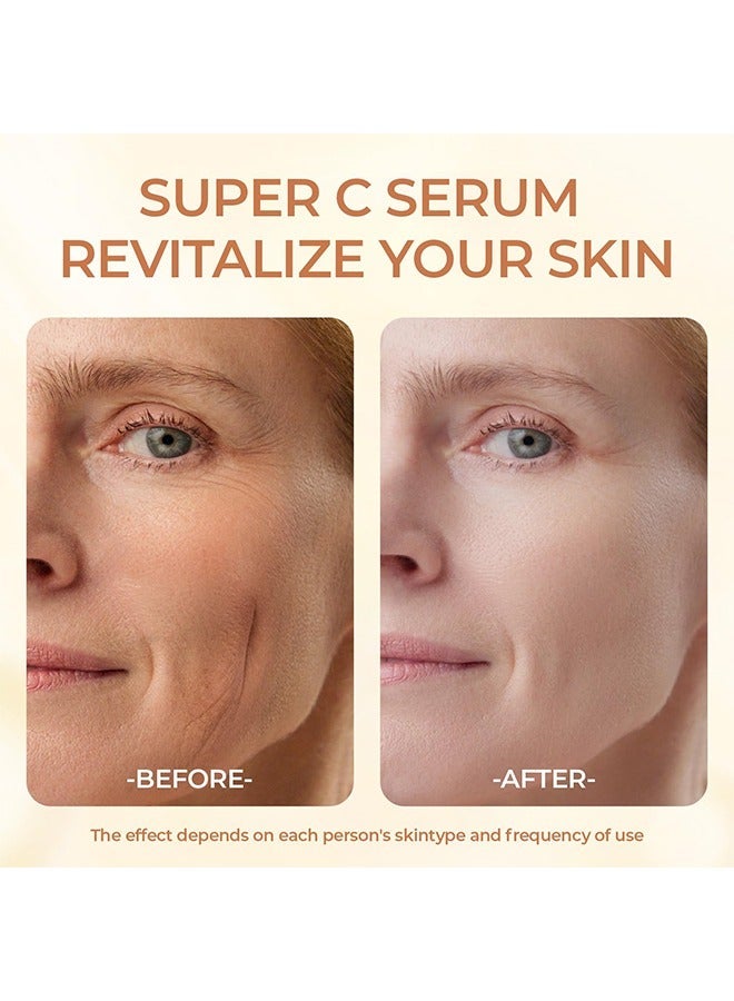 إيلهو سيروم سوبر سي ، مصل مرطب بفيتامين سي للوجه - مصل حمض الهيالورونيك المضاد للشيخوخة والتفتيح - مصحح البقع الداكنة - سيروم سوبر للوجه للنساء مع النياسيناميد والكافيين والباكوتشيول 50 مل - Image 4
