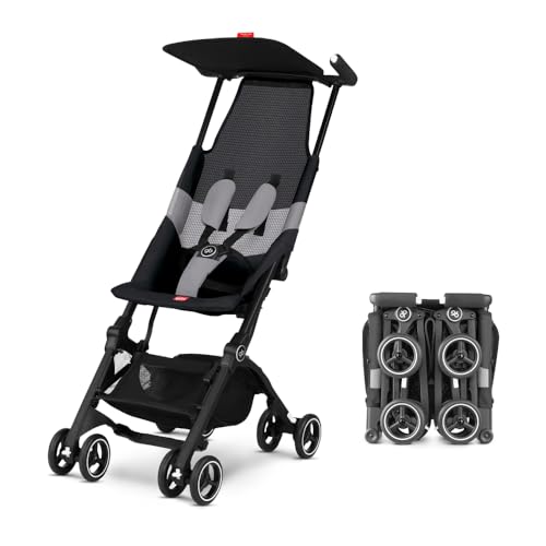 gb Pockit Air All Terrain Ultra Compact Lightweight Travel Stroller with Breathable Fabric in Velvet Black - Image 1