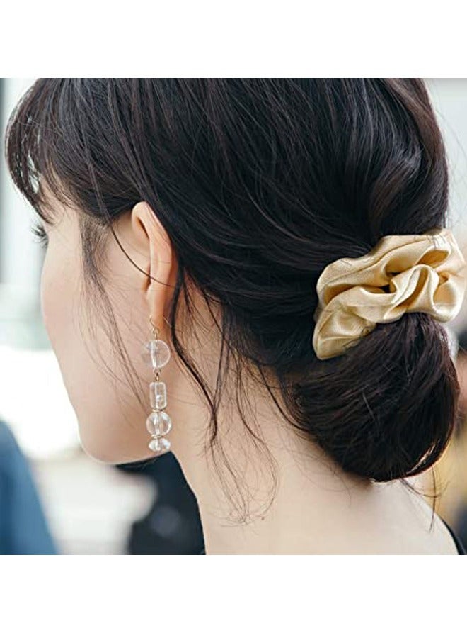 GUSGU 6pcs Hair Silk Scrunchies Satin Elastic Hair Bands Scrunchy Hair Ties Ropes Scrunchie Hair Accessories for Women and Girl Assorted Colors - Image 4