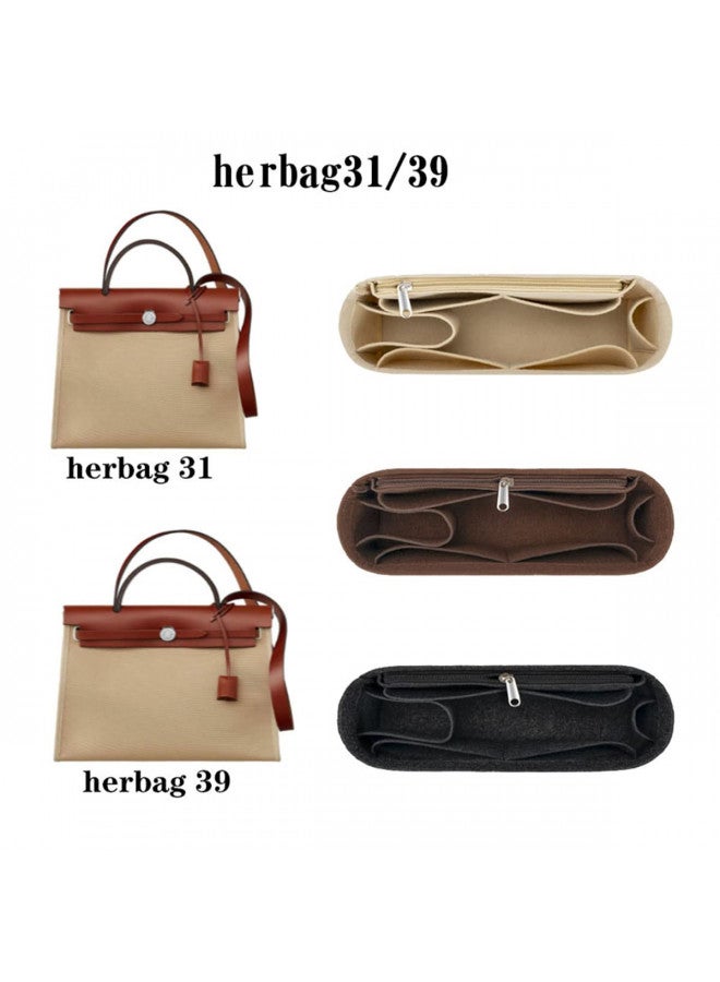 Lckaey Silk Purse Organizer for Handbags Herbag 39 organizer 1011beige-37.5 * 13 * 17cm - Image 1