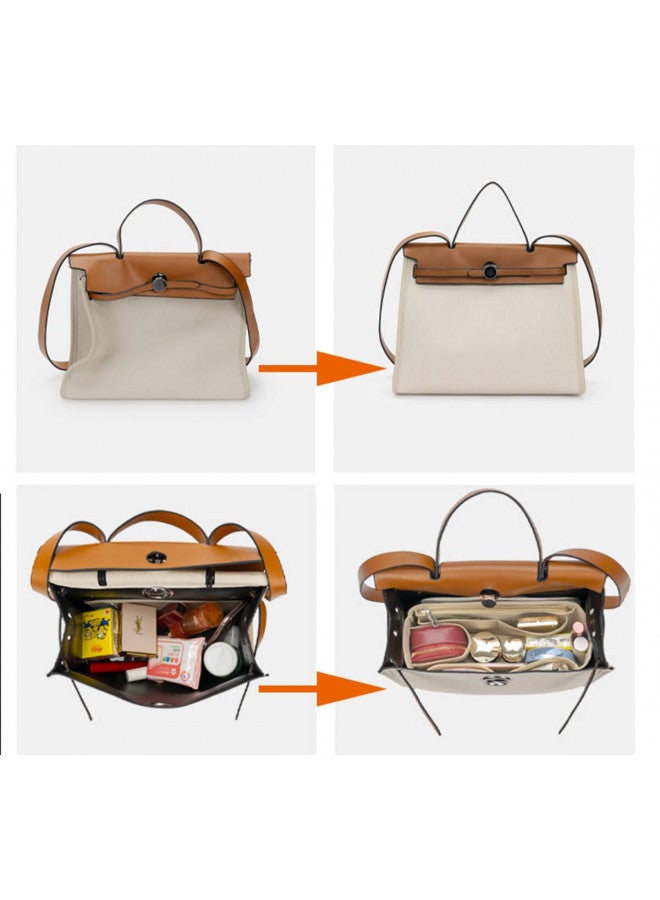 Lckaey Silk Purse Organizer for Handbags Herbag 39 organizer 1011beige-37.5 * 13 * 17cm - Image 3