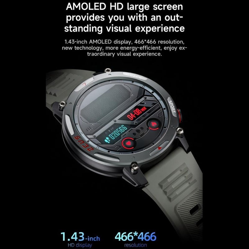 ZUES 4 PRO Smart Bracelet Sports Watch 1.43-Inch AMOLED FullTouch Screen Fitness Tracker IP68 Waterproof BT Call Blood Oxygen/Sleep/Heart Rate/Blood Pressure Monitor Multiple Sports Mode - Image 5