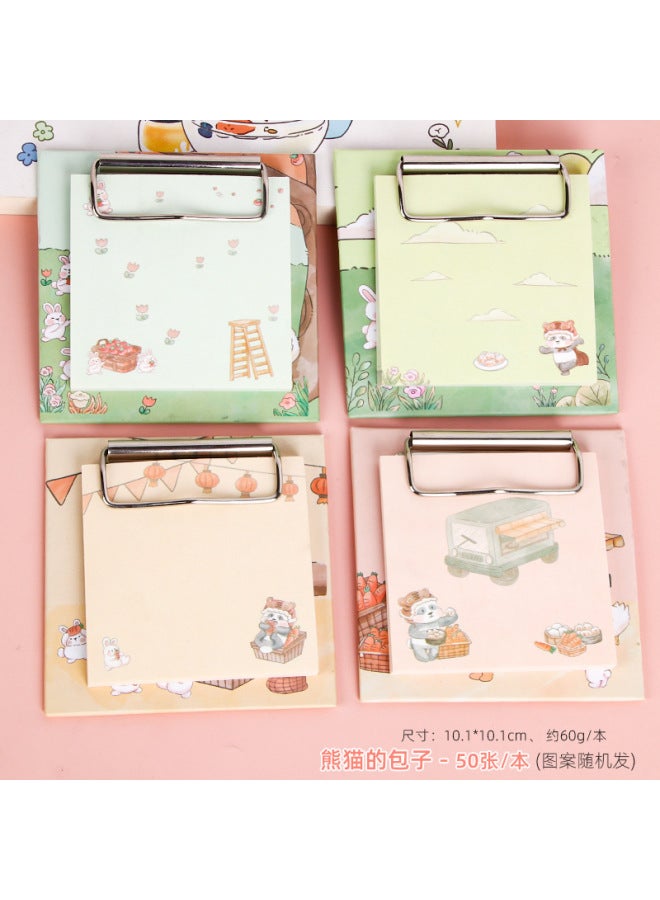 HELPS Creative Cartoon Board Clip Note Book Student Cute Message Memo Note Paper Non-adhesive Sticky Note Learning Stationery - Image 1