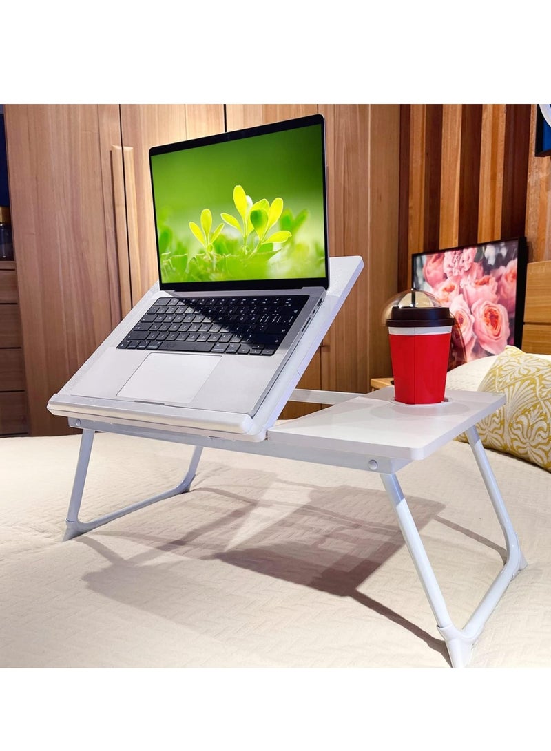 MIXDE Laptop Bed Tray Desk, Adjustable Folding Laptop Bed Table, Portable Standing Desk, Foldable Lap Tablet Desk with Cup Holder for Bed Couch Sofa Floor, Working, Writing - Image 2
