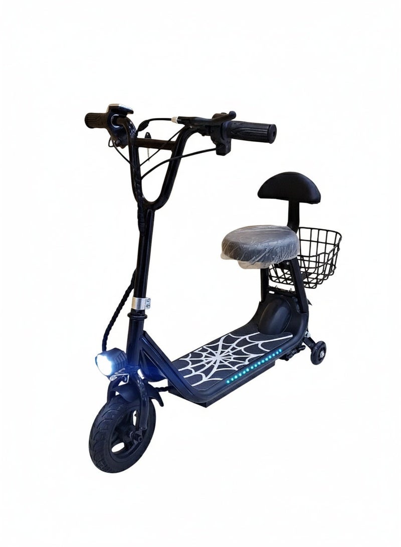 ماييي سكوتر كهربائي صغير للأطفال هارلي مع مقعد بإضاءة LED | محرك 36 فولت/250 واط | بطارية 13 أمبير/ساعة | ثلاثة أوضاع سرعة 25 كم/ساعة (أسود) - Image 2