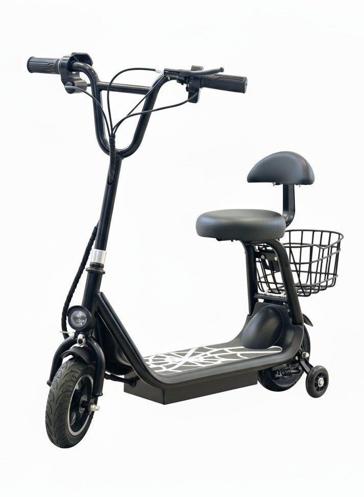 ماييي سكوتر كهربائي صغير للأطفال هارلي مع مقعد بإضاءة LED | محرك 36 فولت/250 واط | بطارية 13 أمبير/ساعة | ثلاثة أوضاع سرعة 25 كم/ساعة (أسود) - Image 1