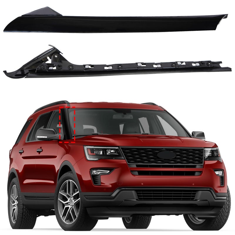 POSENG Right Front Windshield APillar Molding Trim Panel Compatible with Ford Explorer 20112019 4 Door Utility Replaces BB5Z7803136AA BB5Z7803144AA Inner Outer HTRACING Gloss Black FRH