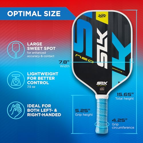 Selkirk Sport SLK Neo Graphite Pickleball Paddles Set of 2 | Designed in The USA | Complete Pickleball Set with 2 Pickle Ball Rackets, 3 Hybrid+ Balls, and SLK Sling Bag | Red & Blue - Image 4