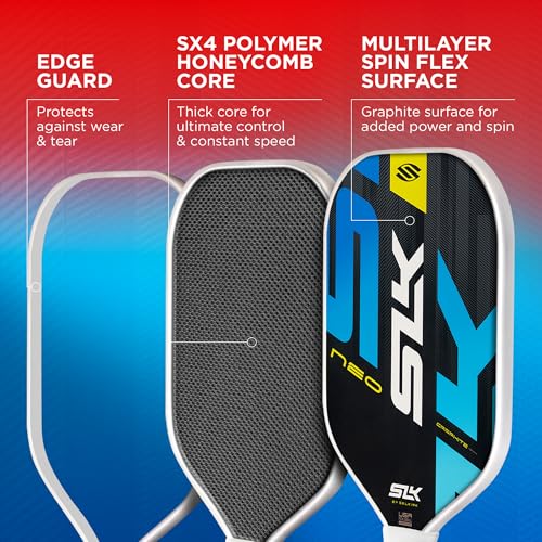 Selkirk Sport SLK Neo Graphite Pickleball Paddles Set of 2 | Designed in The USA | Complete Pickleball Set with 2 Pickle Ball Rackets, 3 Hybrid+ Balls, and SLK Sling Bag | Red & Blue - Image 3