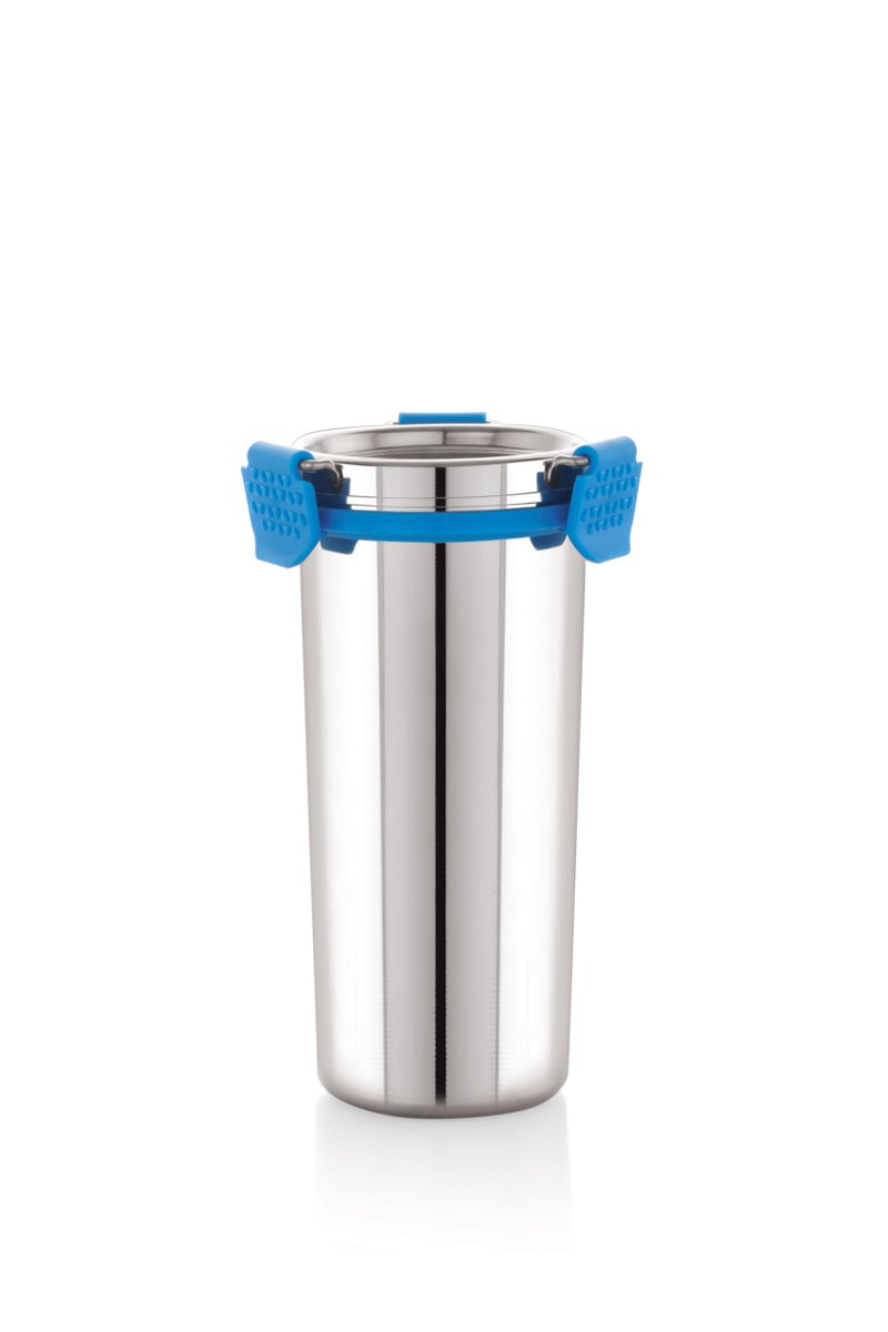 STEELLOCK Stainless Steel Tumbler/Glass, Leak-Proof with All-Steel Clip Lock Lid, Extra Clamp, Silicone Ring Seal, Zero Plastic Contact, Ideal for Office, Gym, Travel (450ml) - Image 1