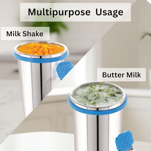 STEELLOCK Stainless Steel Tumbler/Glass, Leak-Proof with All-Steel Clip Lock Lid, Extra Clamp, Silicone Ring Seal, Zero Plastic Contact, Ideal for Office, Gym, Travel (450ml) - Image 5