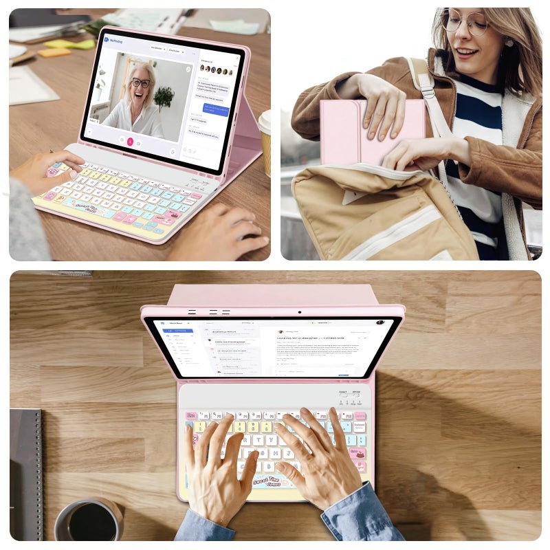 غلاف لوحة مفاتيح وردي لجهاز iPad 4 5 10.9 Air 6 11 Air 7 8 9 10 الجيل العاشر Pro 11 - Image 4