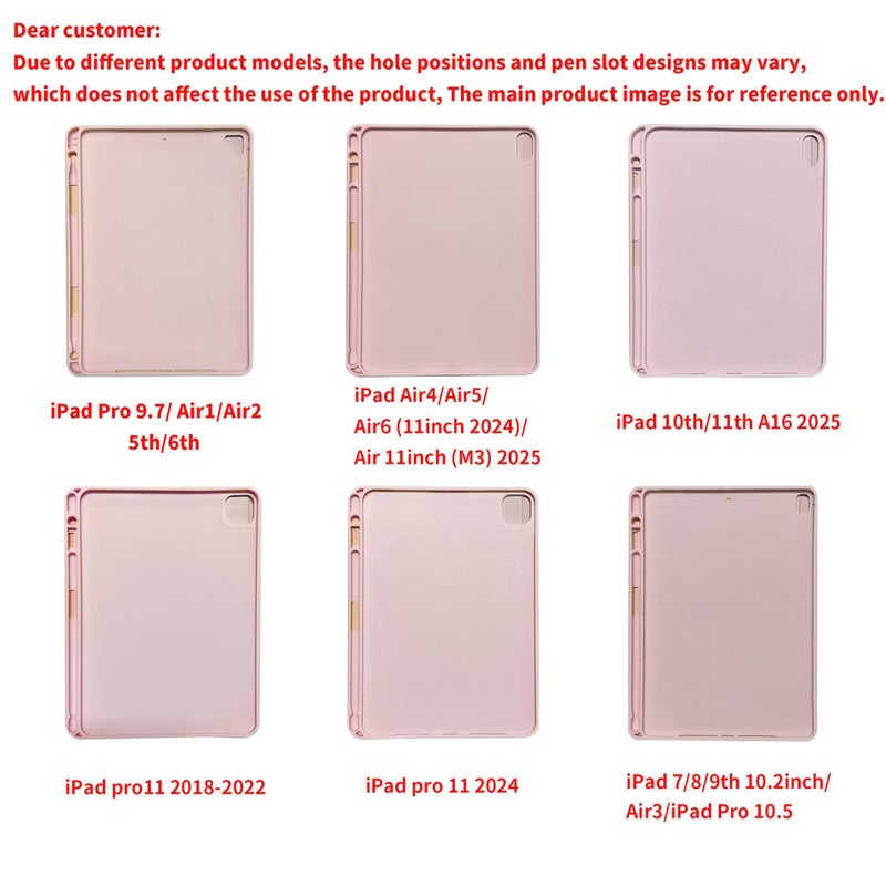 غلاف لوحة مفاتيح وردي لجهاز iPad 4 5 10.9 Air 6 11 Air 7 8 9 10 الجيل العاشر Pro 11 - Image 5