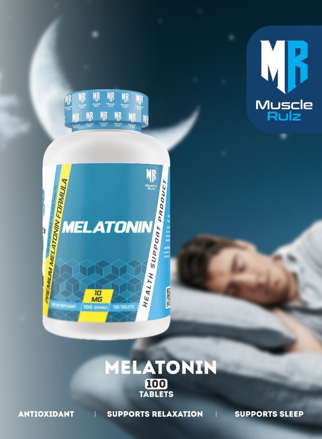 Muscle Rulz Melatonin 10mg, 100 Tablets - Image 2