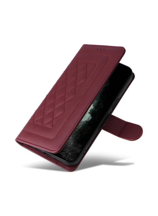 Zaboon Case For iPhone 11 Pro Diamond Lattice Leather Flip Phone Case - Image 5