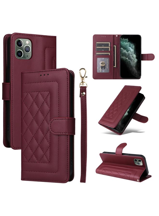 Zaboon Case For iPhone 11 Pro Diamond Lattice Leather Flip Phone Case - Image 1