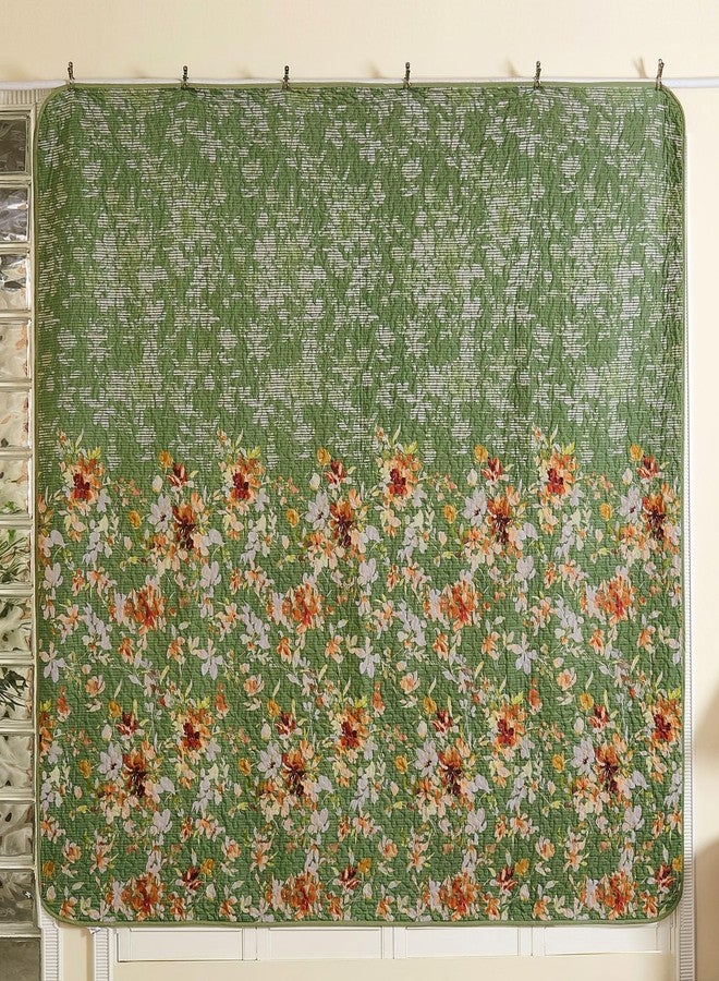 Dobuyly Green Floral Quilt Set King Size, Botanical Flowers Bedspreads Coverlet Set, 3 Pieces Soft Lightweight Microfiber Quilt Bedding Set for All Seasons 110"x90" - Image 4