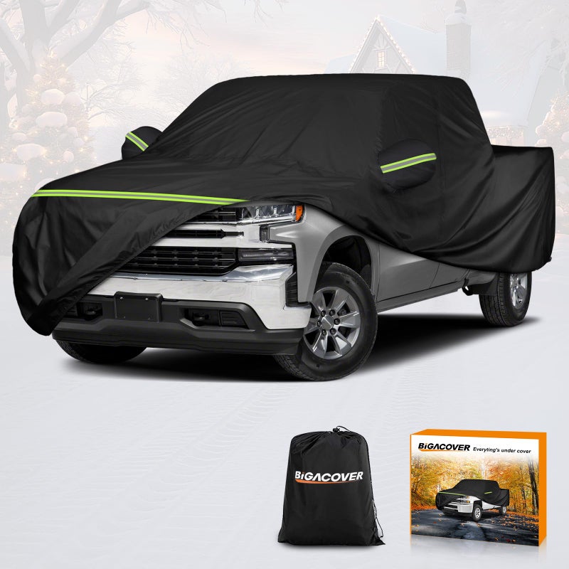Car Cover for Chevy Silverado 1500 Crew Cab 66 ft Bed Waterproof All Weather Pickup Truck Covers with Zipper Windproof Heavy Duty Protection for 20002023 Silverado 1500GMC Sierra 1500
