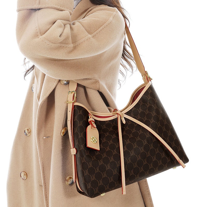 Crossbody Bag Women'S Arrival Women'S Handbag High-End Style Old Flower Vintage Tote Bag Large Capacity Shoulder Bag - Image 2