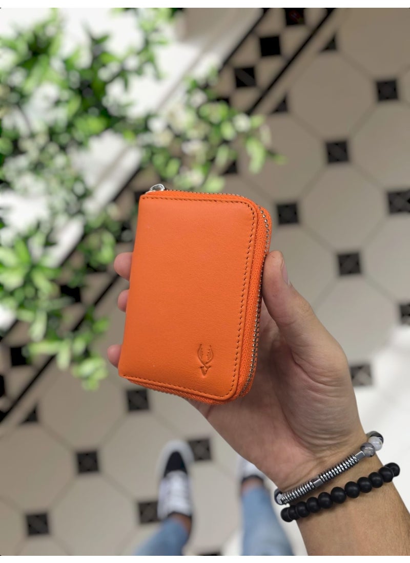 VISSO - 661 Zippered Credit Card Holder Model Genuine Leather Bag Personalized Card Holder Wallet For Men & Women - Image 1